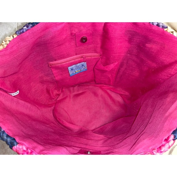 SOLD Cute summer straw bag, pink, purple and blue - Picture 5 of 6
